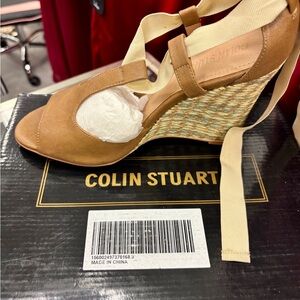 Colin Stuart Brown Wedge Sandals